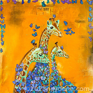 painting of giraffes